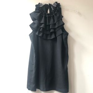 Black ruffled work tank top